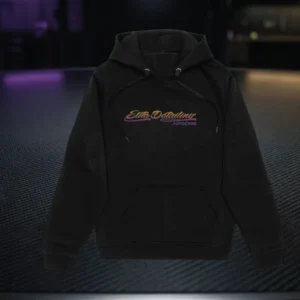 Retro Elite Detailing Black Mid Weight  Premium Hoodie