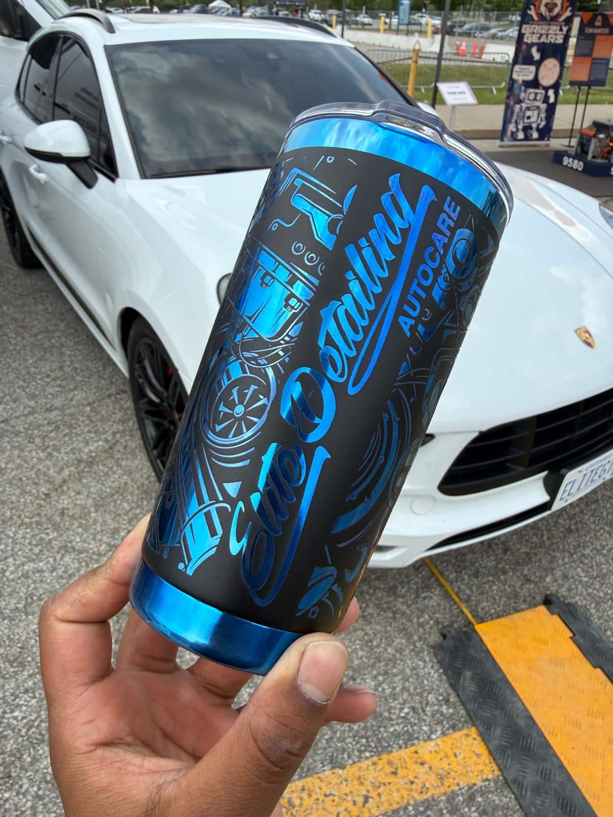 Blue Gear Wrap Insulated Engraved Tumbler 20oz